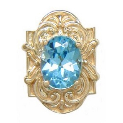 AC261 14K BLUE TOPAZ SLIDE 